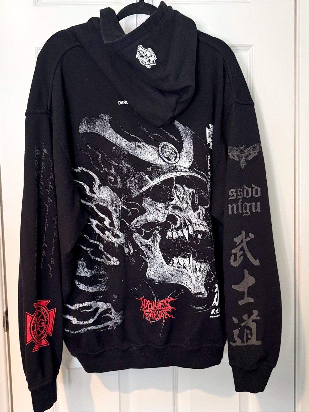 DARC Sport Bushido Samurai Graphic Skull Hooded Sweatshirt - Men's Hoodie XL